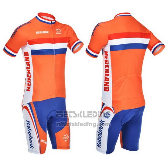 2013 Fietskleding Nederland Wit en Oranje Korte Mouwen en Koersbroek